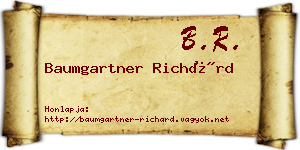 Baumgartner Richárd névjegykártya